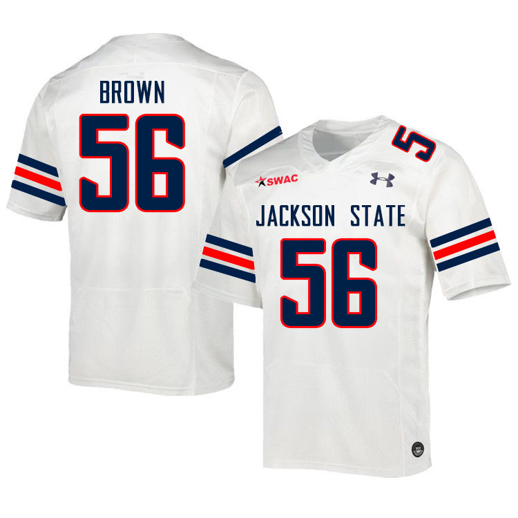 Men-Youth #56 Tyler Brown Jackson State Tigers 2023 College Football Jerseys Stitched-White